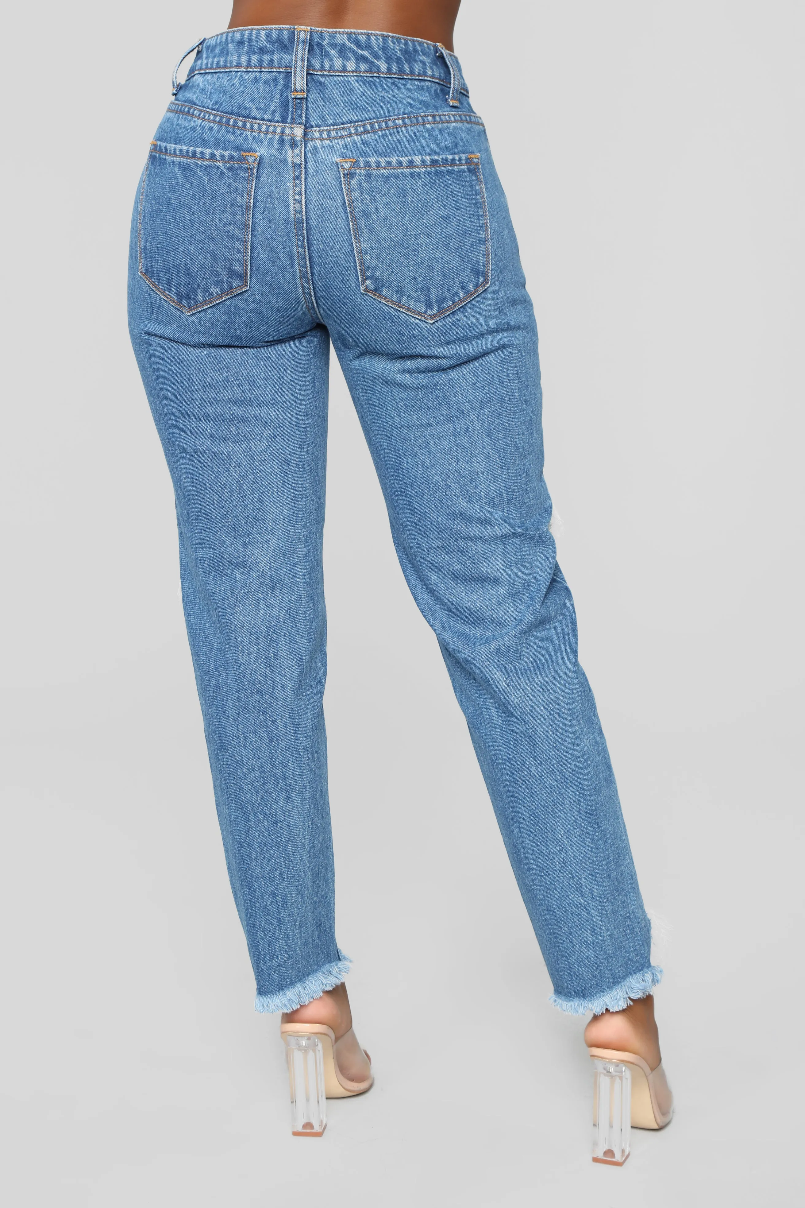 A Girl's Best Friend Boyfriend Jeans - Medium Blue Wash