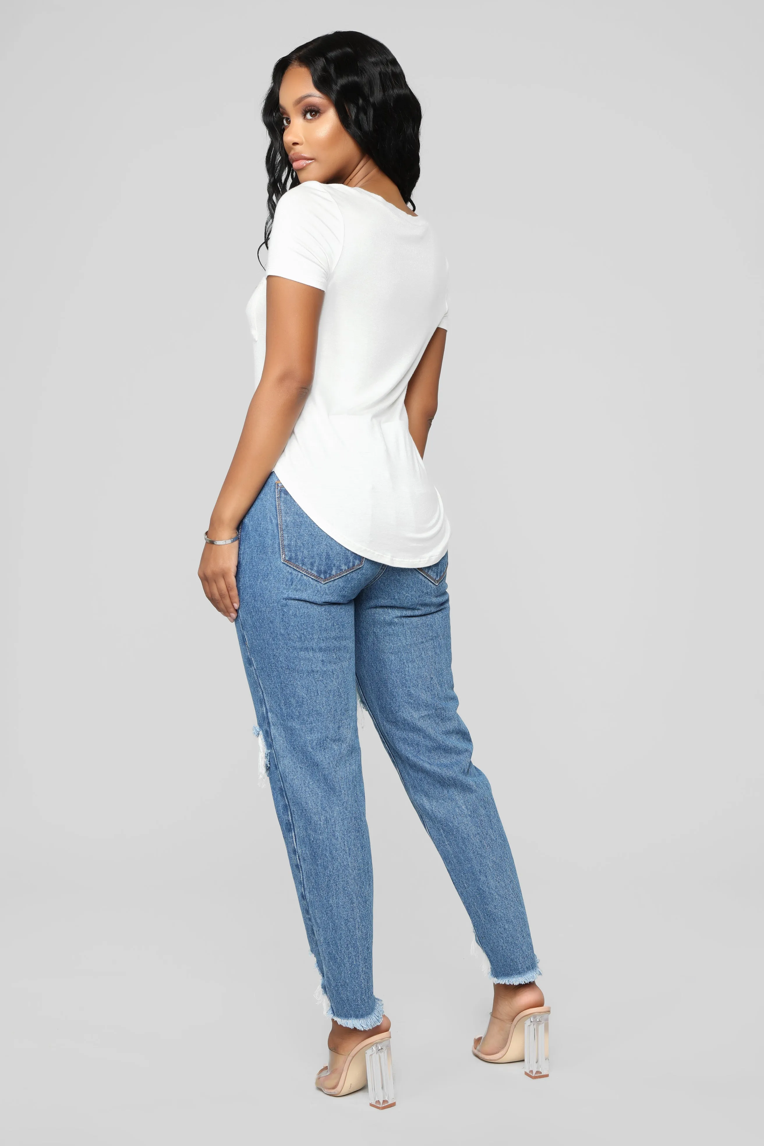 A Girl's Best Friend Boyfriend Jeans - Medium Blue Wash