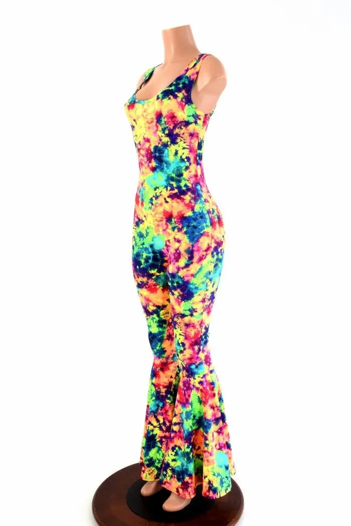 Acid Splash Bell Bottom Flare Catsuit