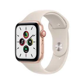 Apple Watch SE (GPS   Cellular) - Caja de aluminio en oro de 44 mm - Correa deportiva blanco estrella - Talla única