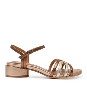 AUDLEY | SANDALIAS MUJER | HELOISE: TACÓN GALAXY MATE COBALTO | DORADO