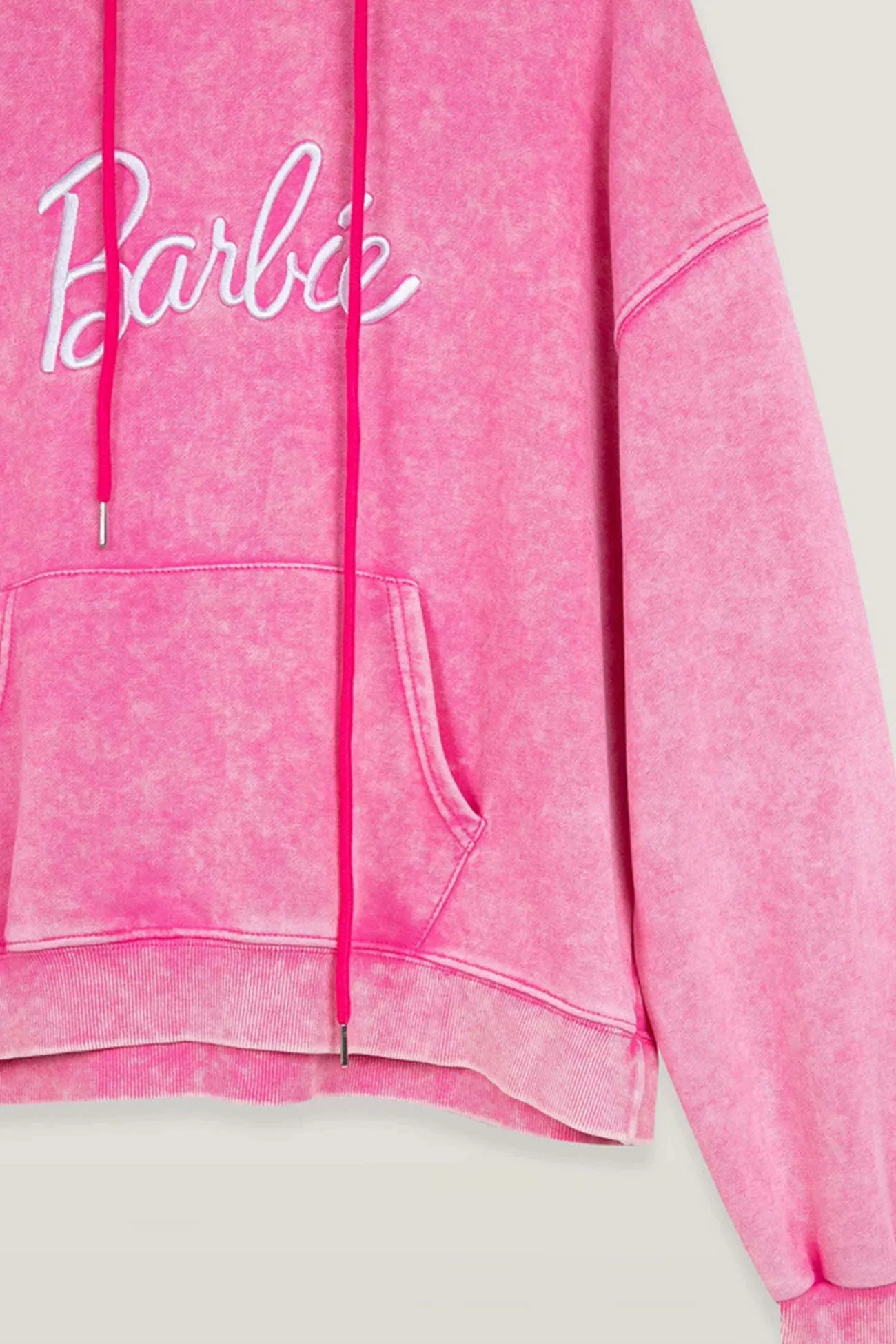 Barbie Letter Embroidery Distressed Hoodie