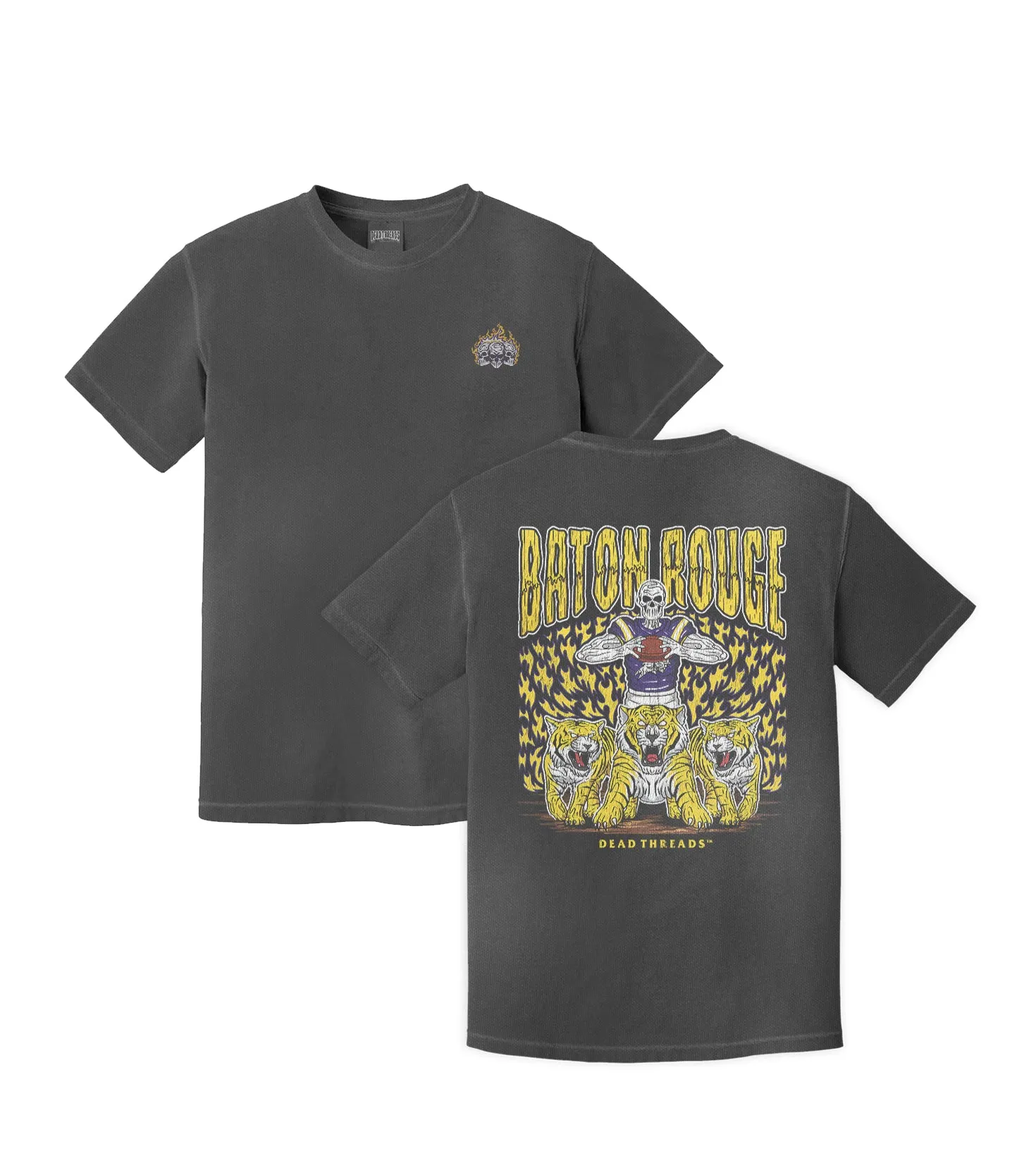 BATON ROGUE FOOTBALL - “3 SKULL” PREMIUM T-SHIRT