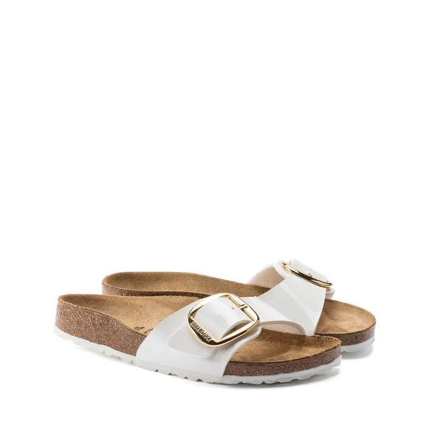 BIRKENSTOCK SANDALO MADRID BIG BUCKLE 1019814 BIANCO LUCIDO