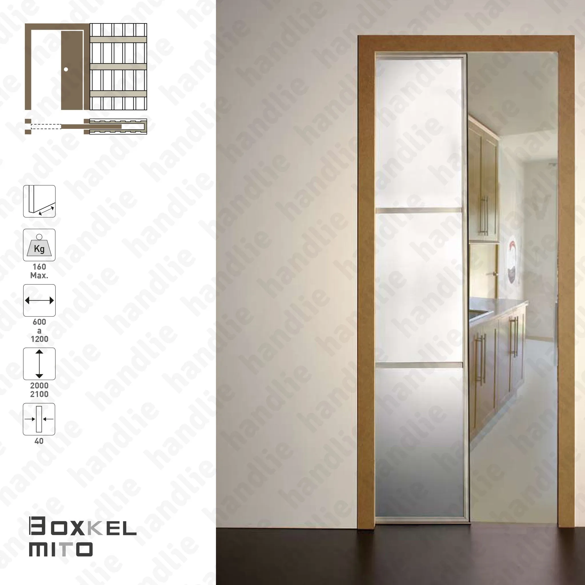 BOXKEL MITO Single-Panel Sliding Door Structure/Cassette for Drywall - BK.11