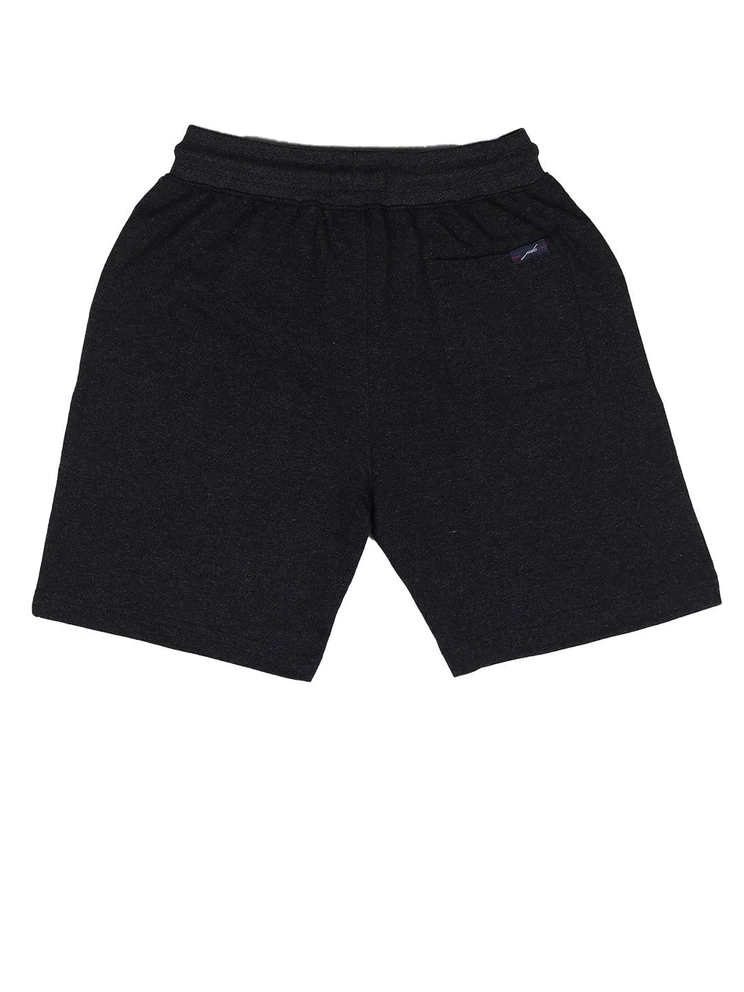 BOY'S BLACK SOLID REGUALR FIT KNIT SHORTS