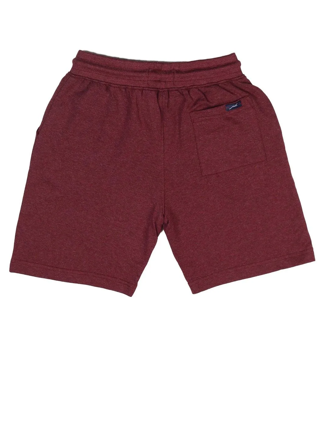 BOY'S MAROON SOLID REGULAR FIT KNIT SHORTS