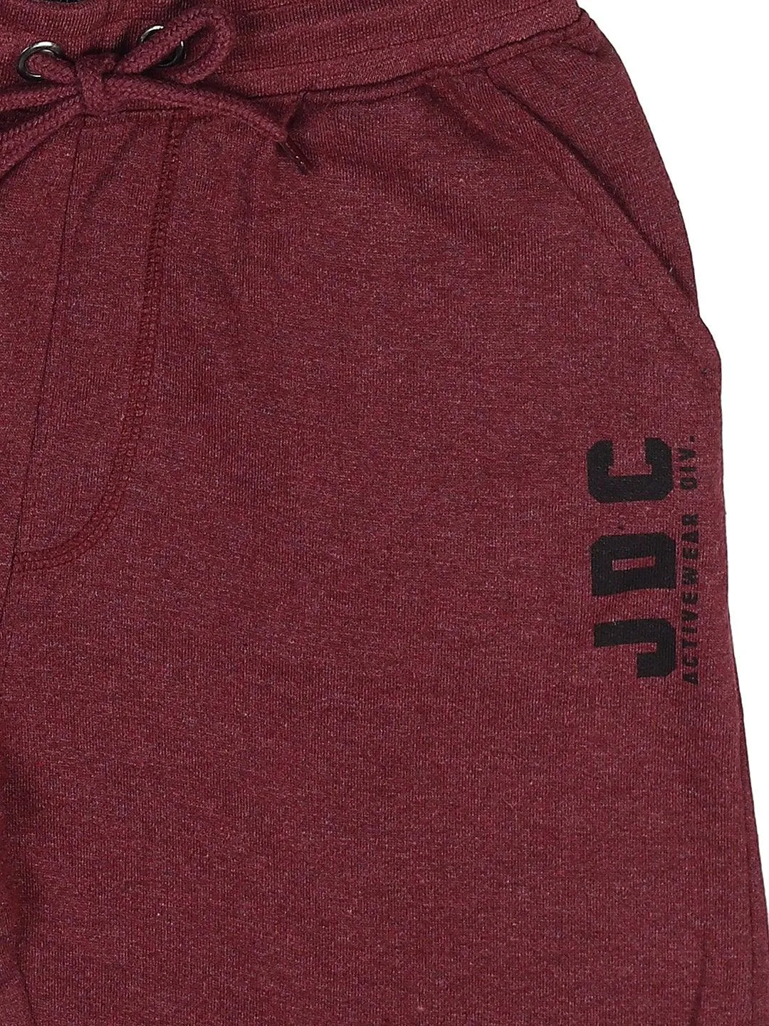 BOY'S MAROON SOLID REGULAR FIT KNIT SHORTS