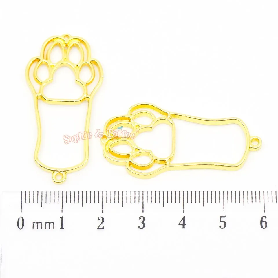 Cat Paw Open Bezel Charm (5 pieces)