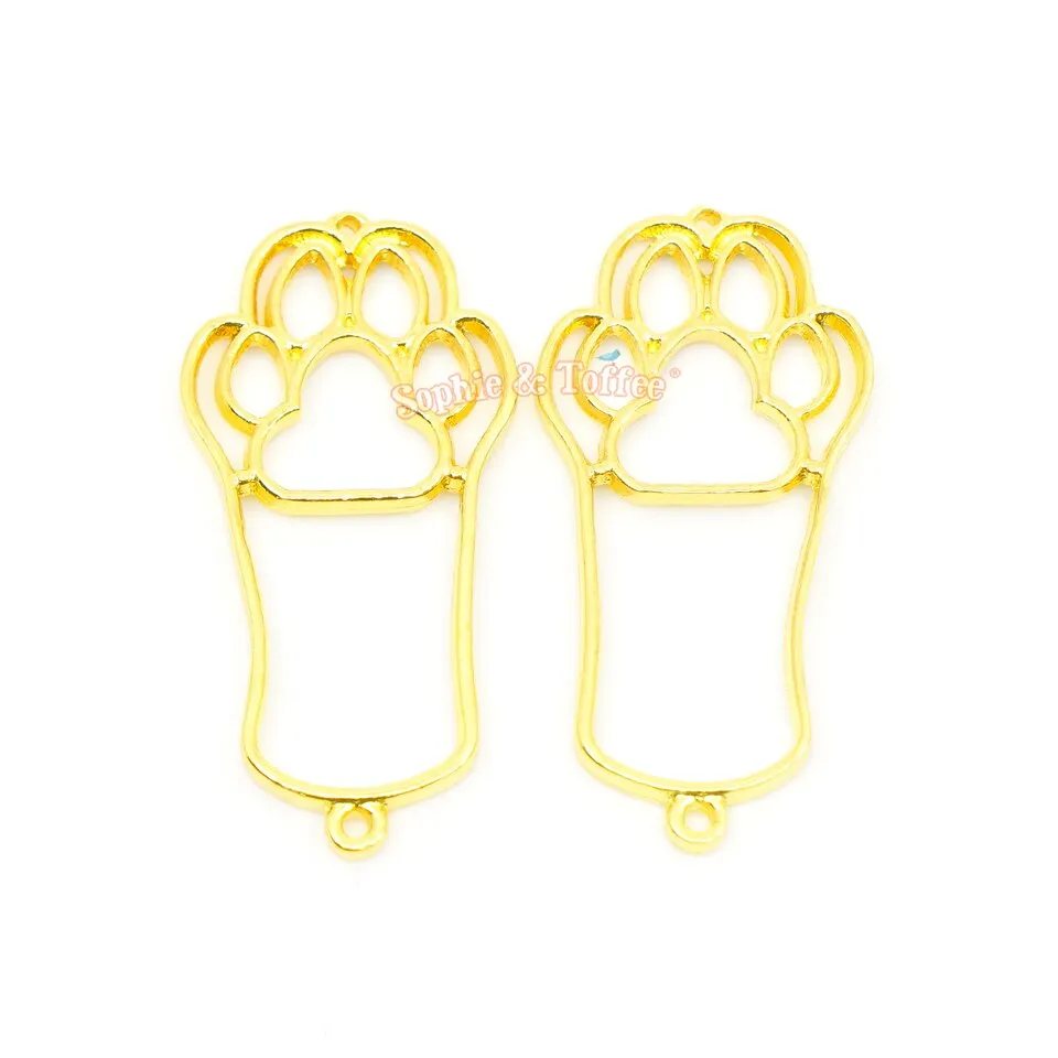 Cat Paw Open Bezel Charm (5 pieces)