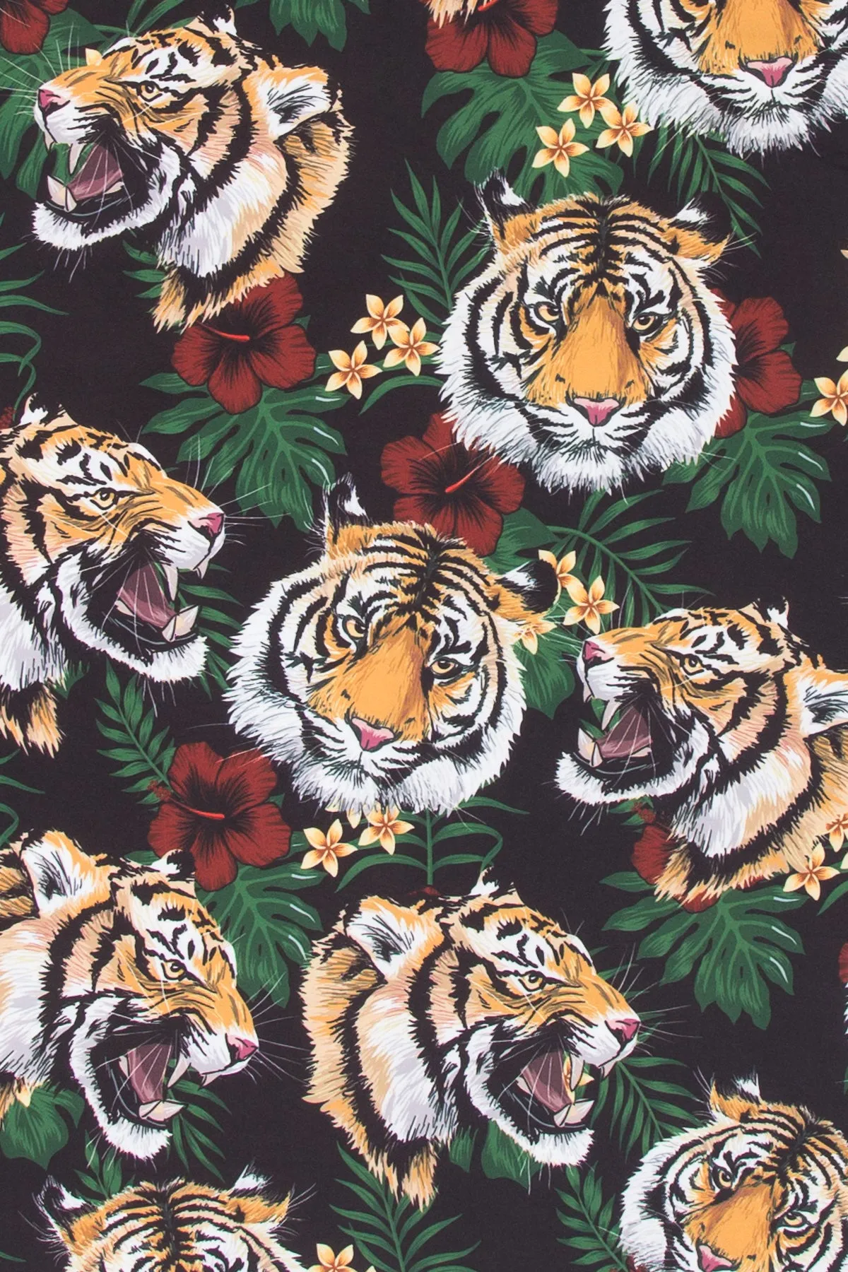 Floral Tiger Button Up