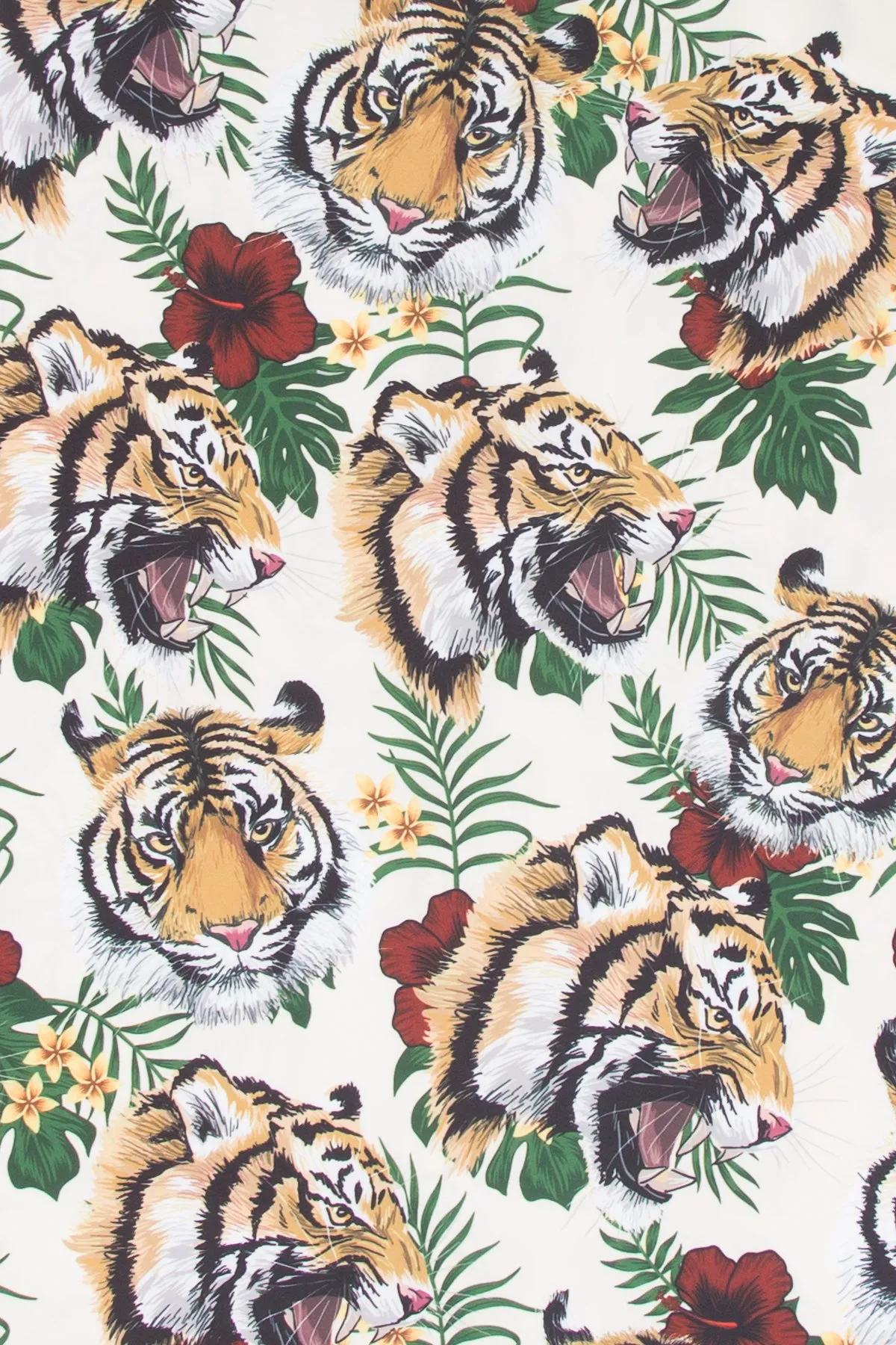 Floral Tiger Button Up