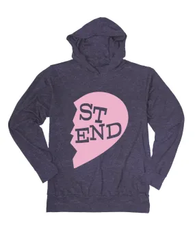 Heather Navy Best Friends Heart 2 Hoodie