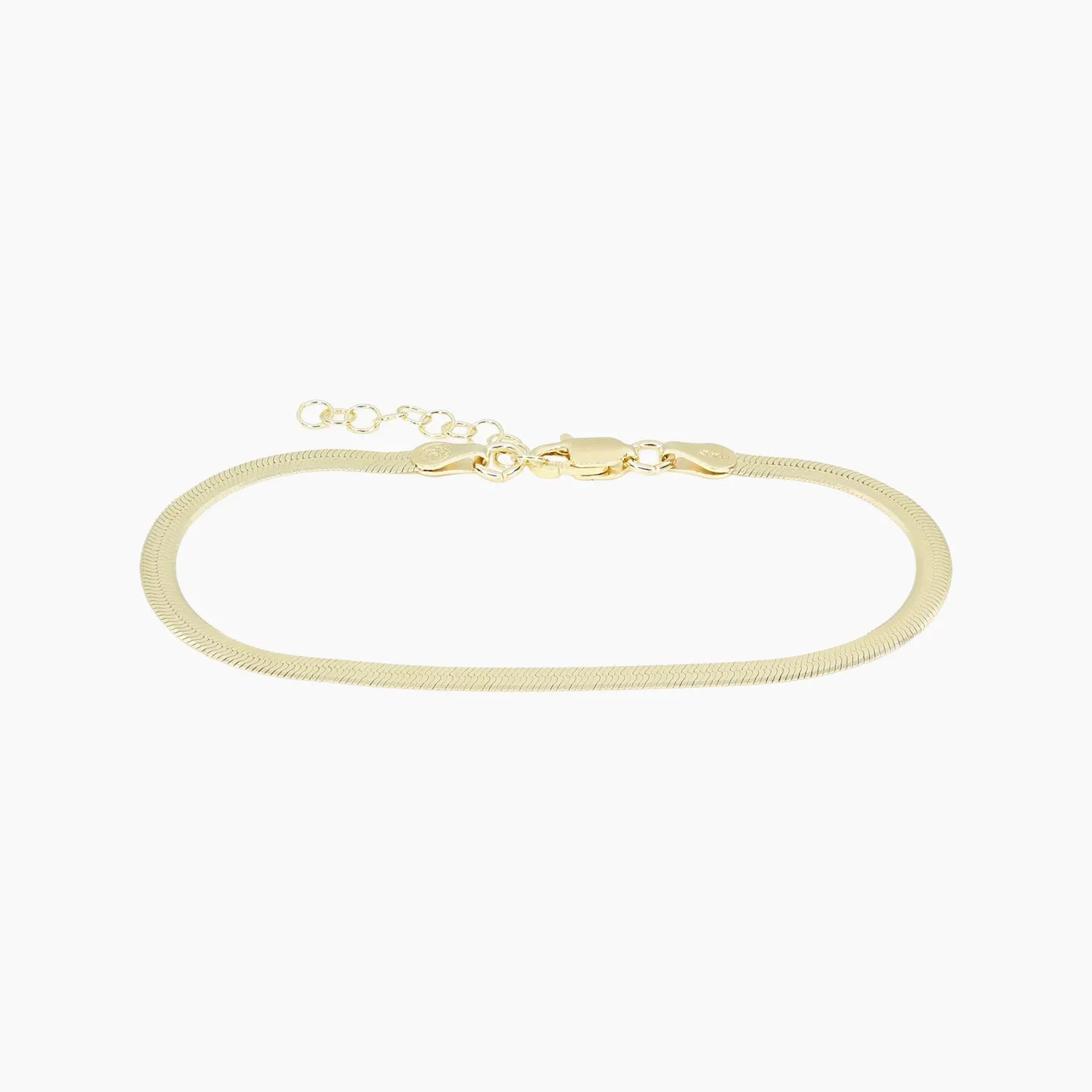 Hera 4mm Herringbone Bracelet (Gold)