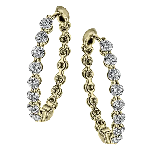 Hoop Earring in 18k Gold with Diamonds