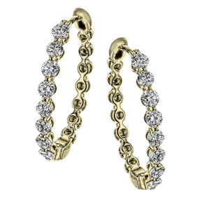 Hoop Earring in 18k Gold with Diamonds