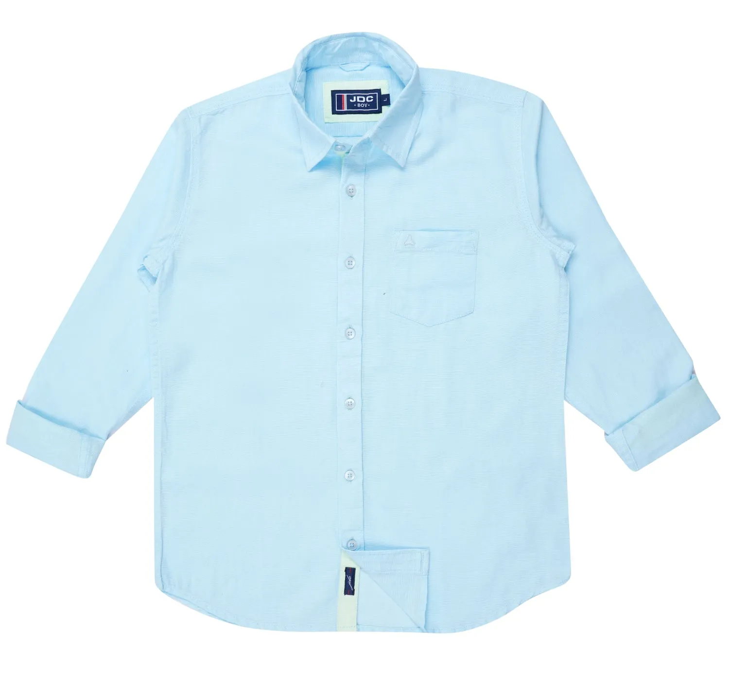 JDC Boy's Light Blue Solid Shirt