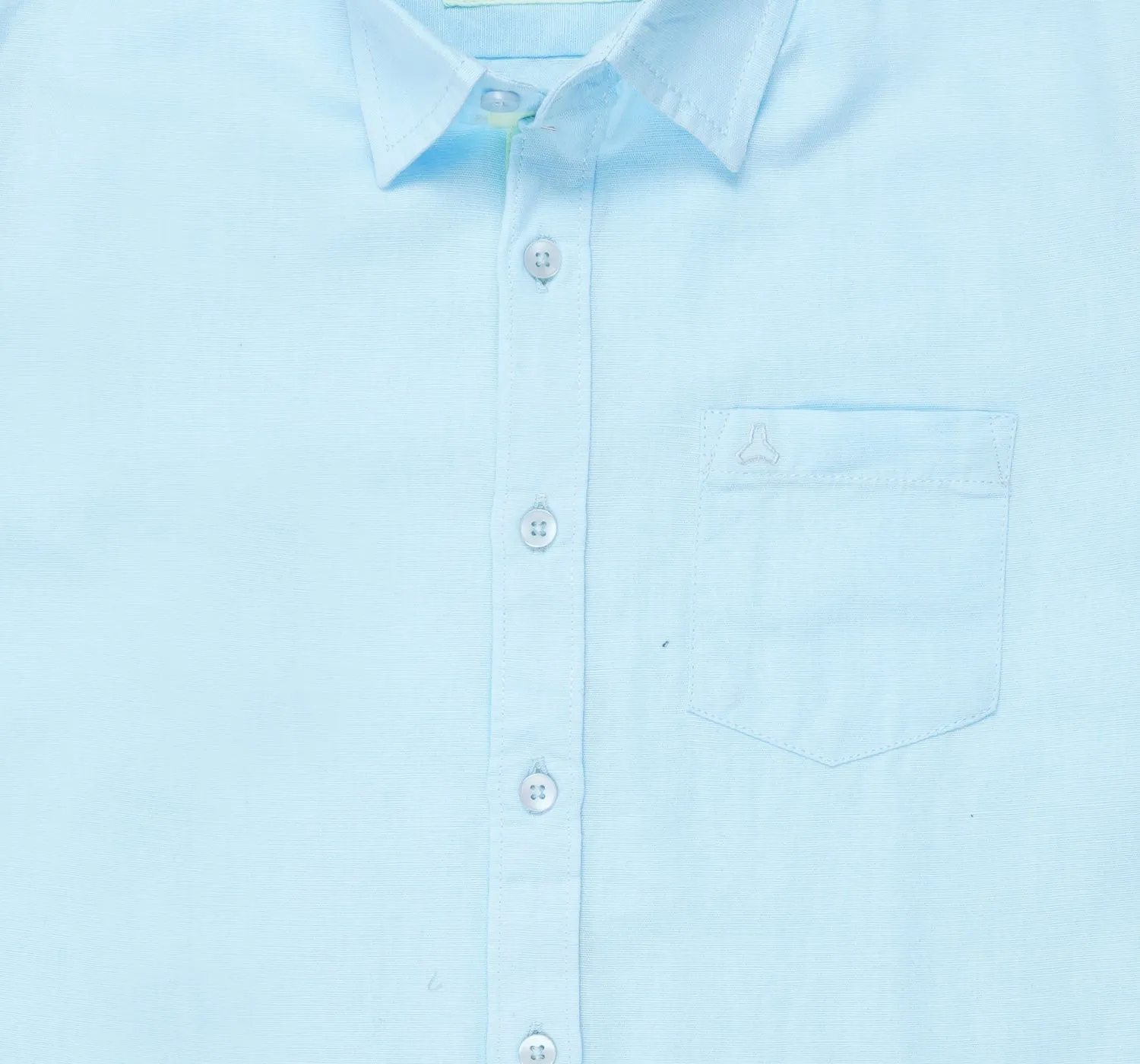 JDC Boy's Light Blue Solid Shirt