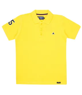 JDC Boy's Yellow Solid T-Shirt