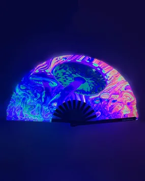 Liquified Mushroom UV Reactive Hand Fan