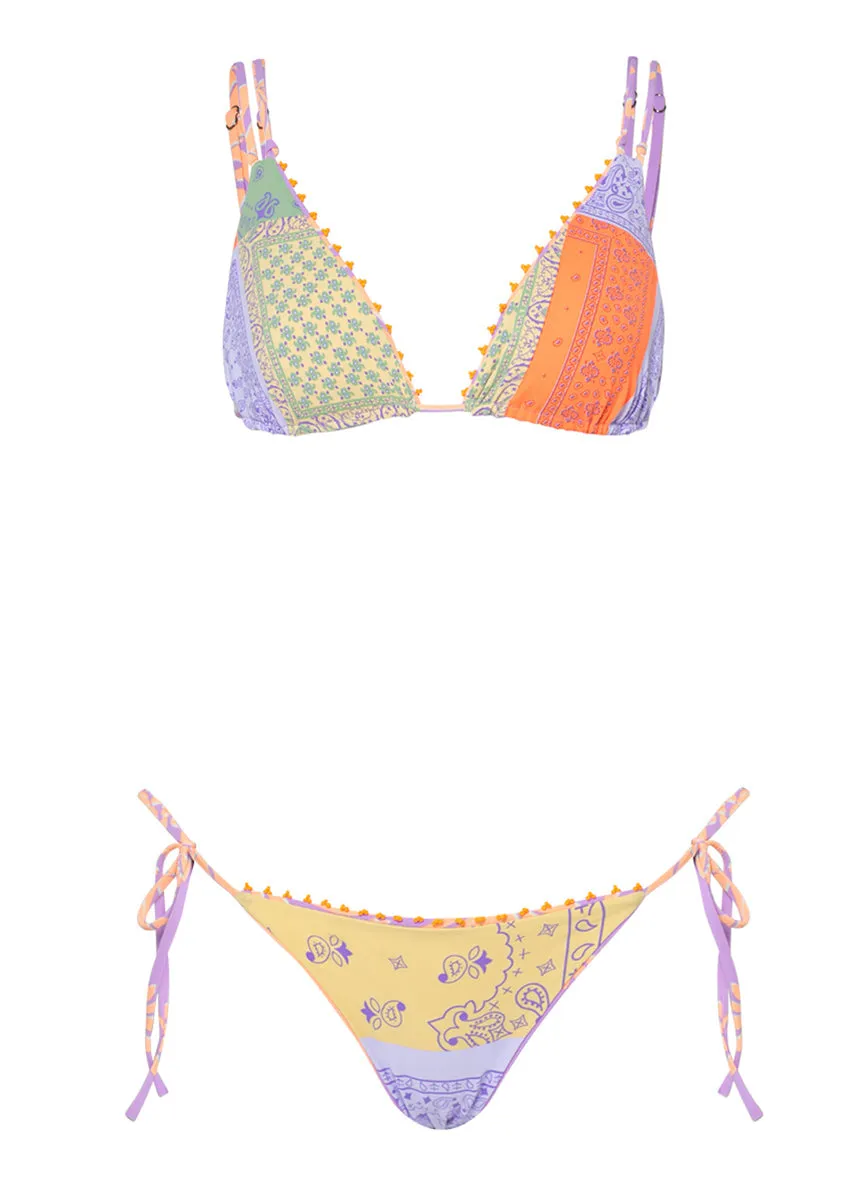 Maaji Lilac Ferns Sunning Low Rise Tie Side Bikini Bottom