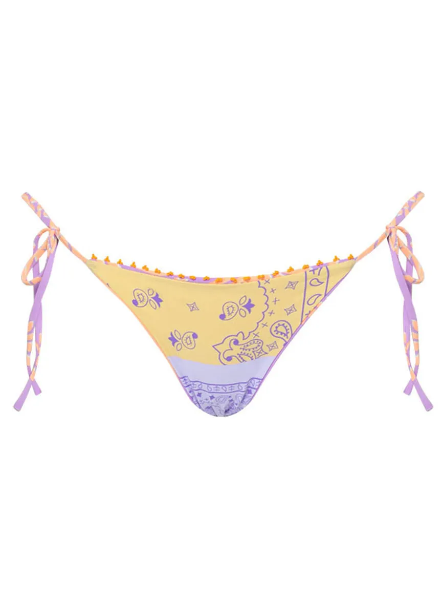 Maaji Lilac Ferns Sunning Low Rise Tie Side Bikini Bottom