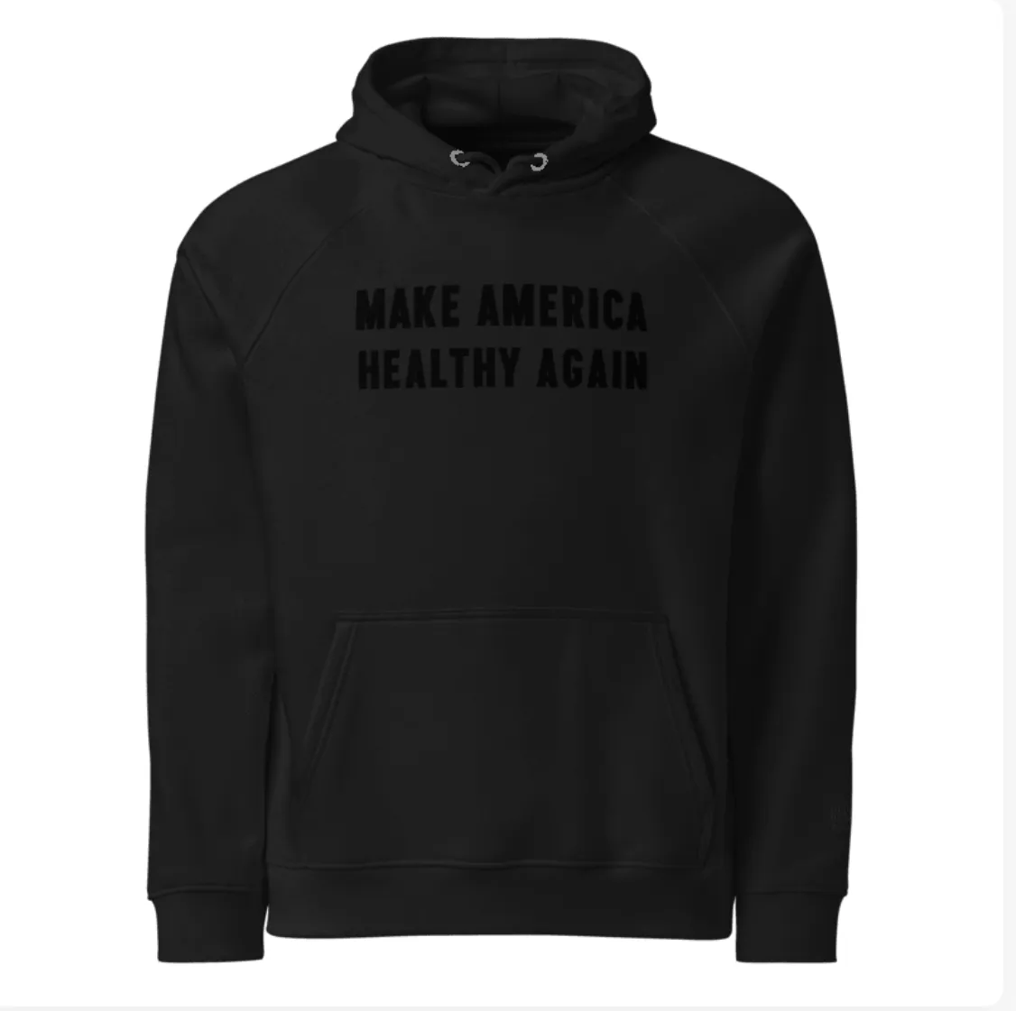 Make America Healthy Again III Onyx Embroidered Unisex Eco Hoodie