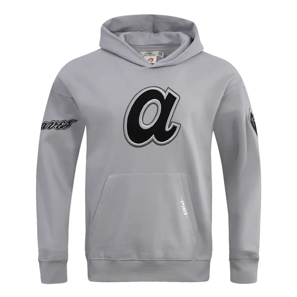 MLB ATLANTA BRAVES CEMENT GREY DROP SHOULDER FLC PO HOODIE (CONCRETE)