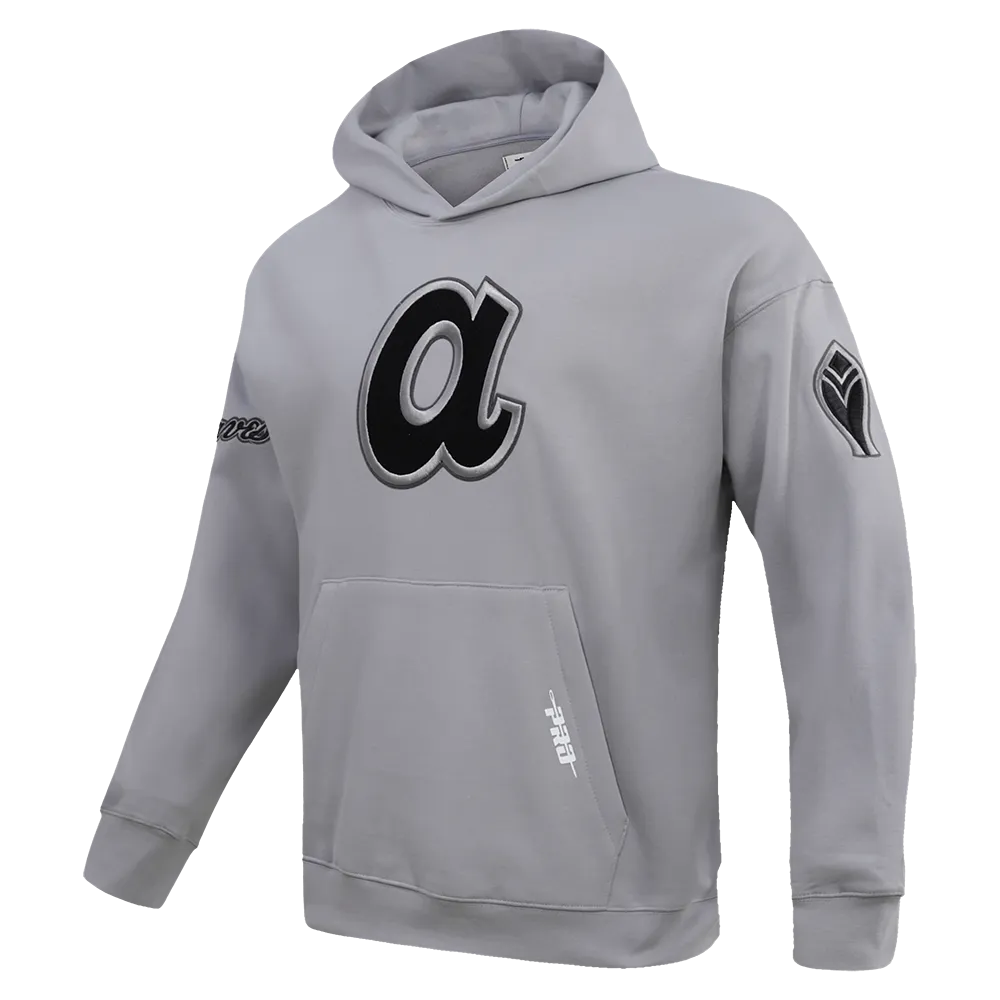 MLB ATLANTA BRAVES CEMENT GREY DROP SHOULDER FLC PO HOODIE (CONCRETE)