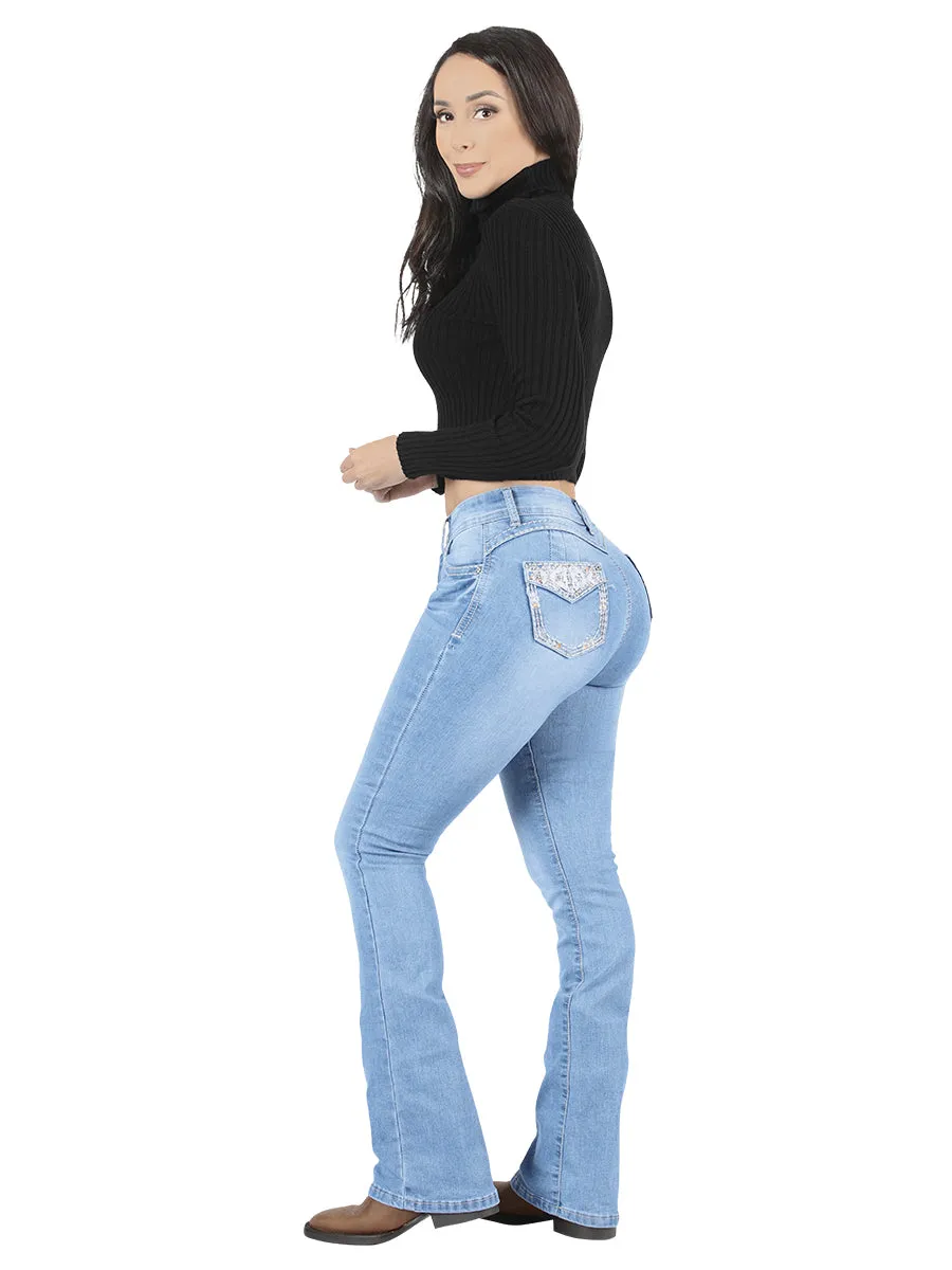 Pantalón para dama Vaquero de Mezclilla Stretch CODIGO 3856