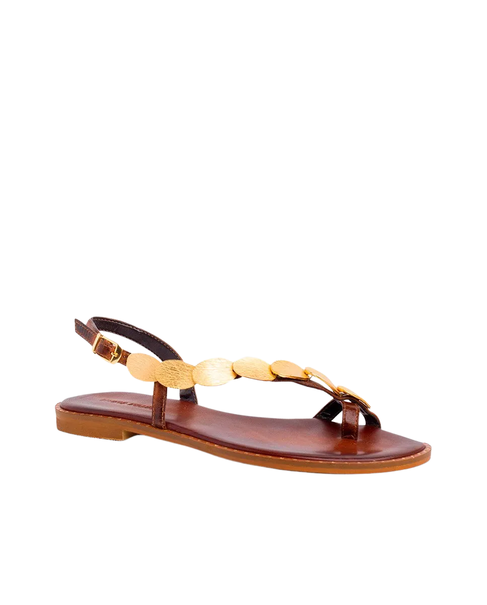 Sandalias De Piel Griegas Apollonia Choc