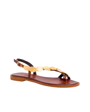 Sandalias De Piel Griegas Apollonia Choc