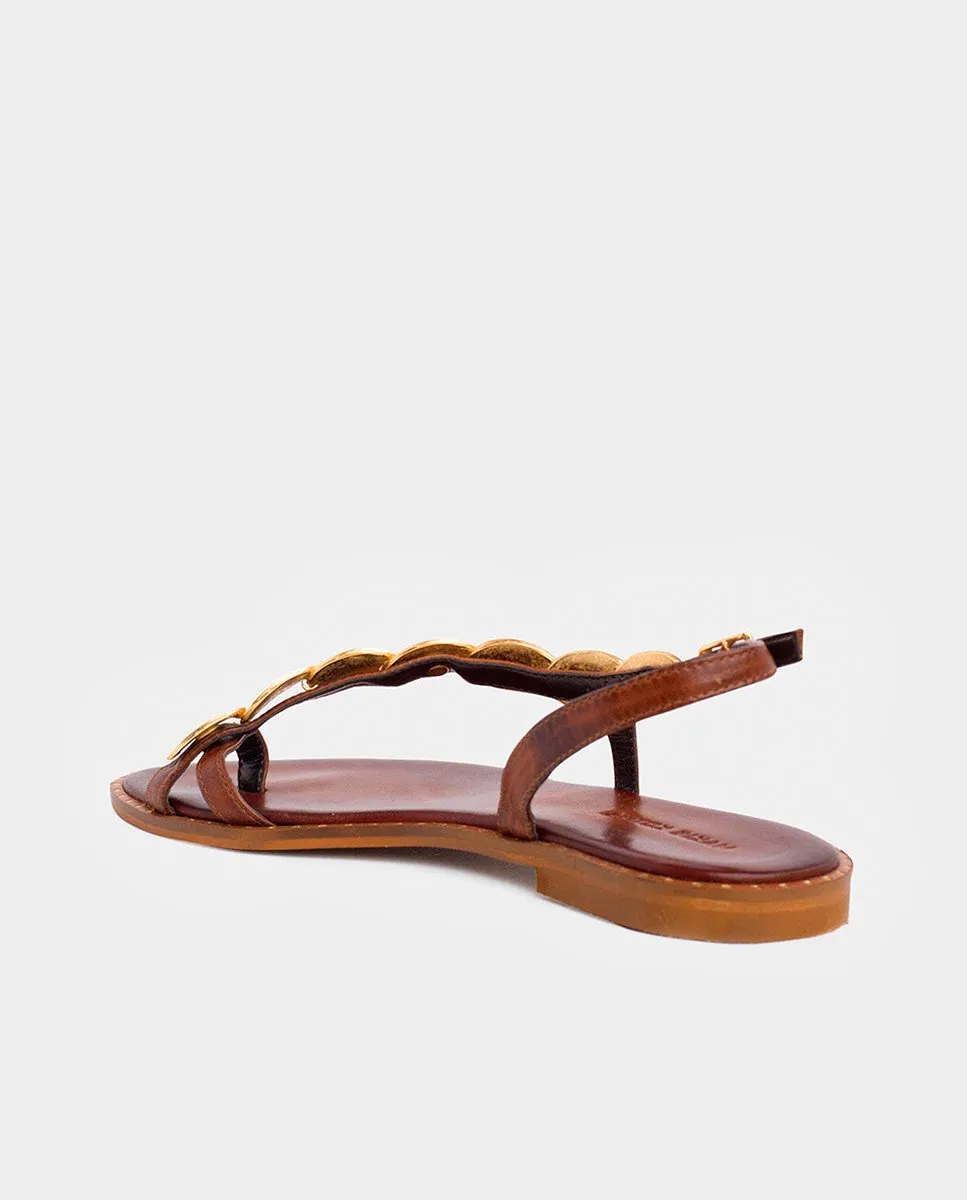 Sandalias De Piel Griegas Apollonia Choc