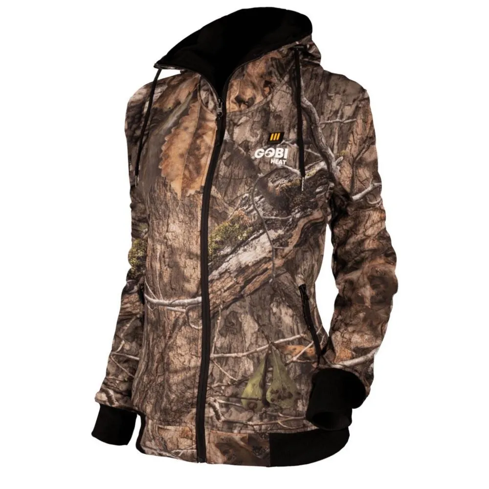 Shadow Womens Heated Hunting Hoodie - Mossy Oak Camo