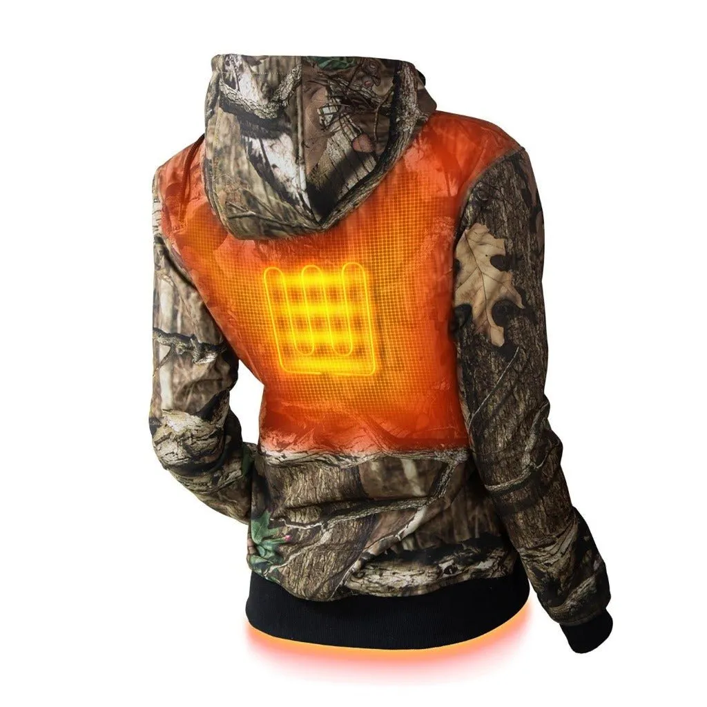 Shadow Womens Heated Hunting Hoodie - Mossy Oak Camo