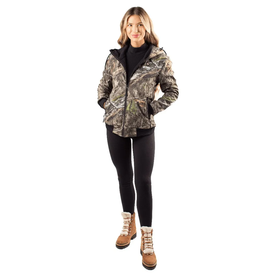 Shadow Womens Heated Hunting Hoodie - Mossy Oak Camo