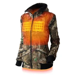 Shadow Womens Heated Hunting Hoodie - Mossy Oak Camo