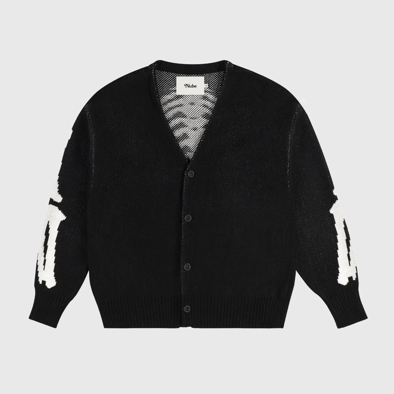 Skeleton Knit Cardigan Black