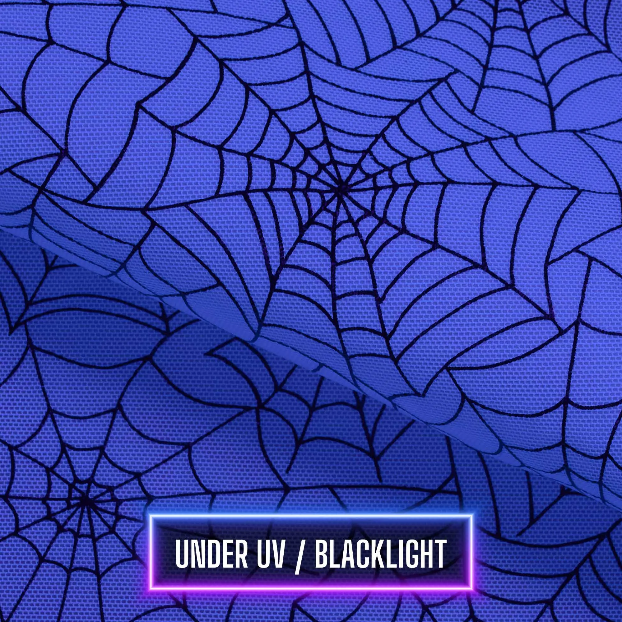 Spiderweb Foiled Mesh Spandex Fabric - UV/Blacklight Reactive | Blue Moon Fabrics