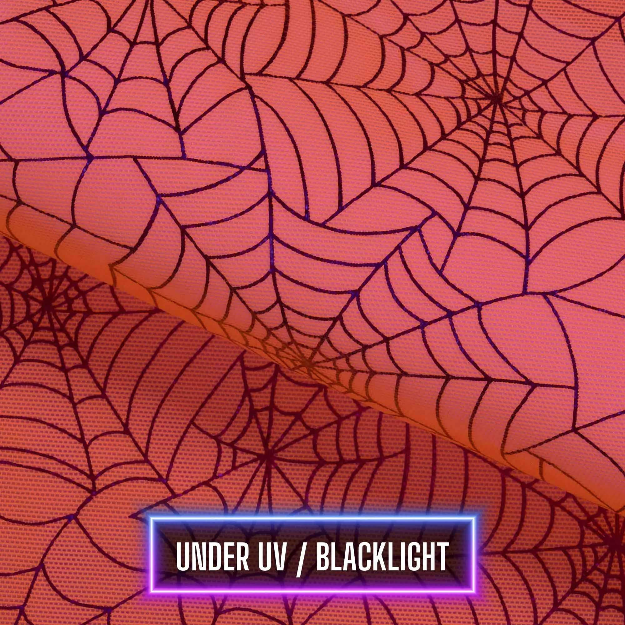 Spiderweb Foiled Mesh Spandex Fabric - UV/Blacklight Reactive | Blue Moon Fabrics