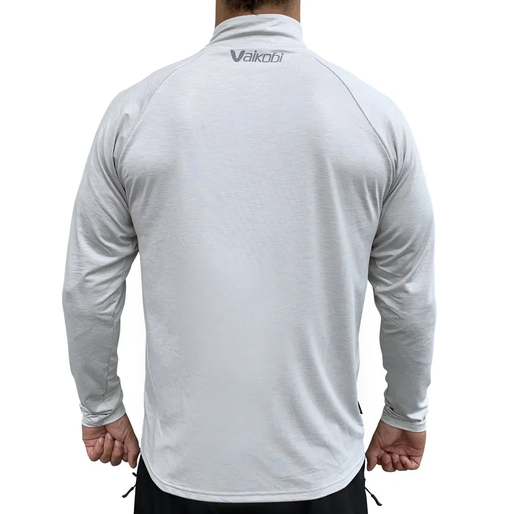 UV Long Sleeve ZIP Tech Top - Silver