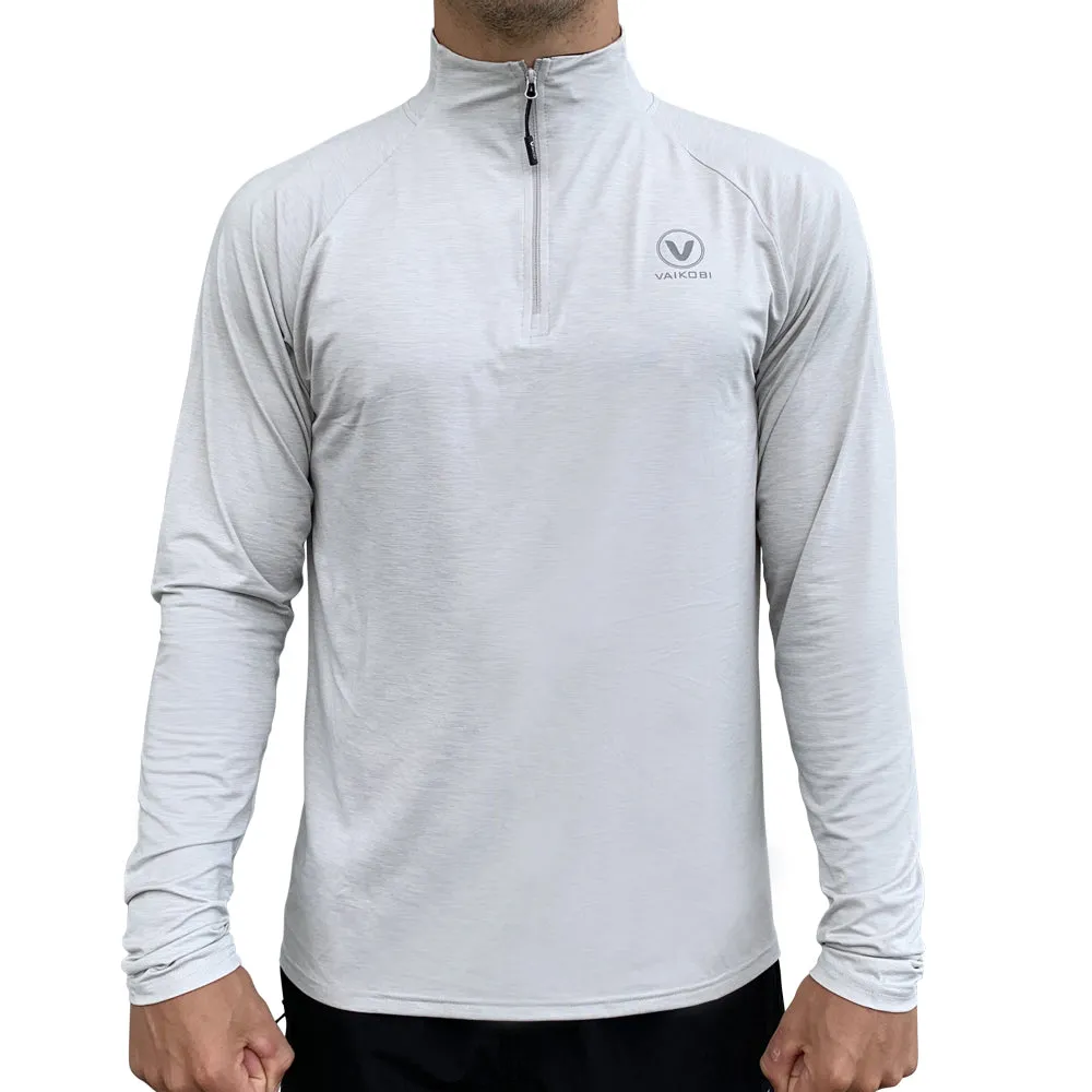 UV Long Sleeve ZIP Tech Top - Silver